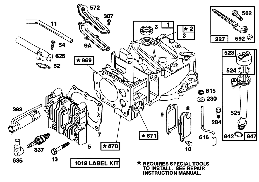 Engine Briggs & Stratton Model 122702-3171-01 Diagram and Parts List for 16403 1000001 - 1999999 Toro Lawn Mower