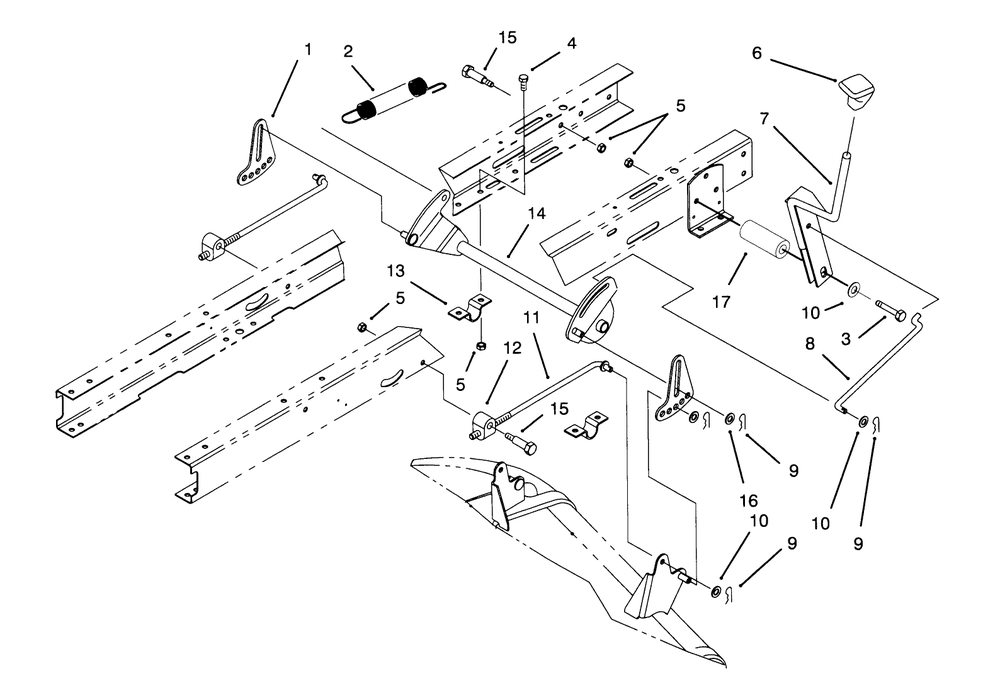 Height Of Cut Assembly Diagram and Parts List for 71191 5910001 - 5999999 Toro Lawn Tractor