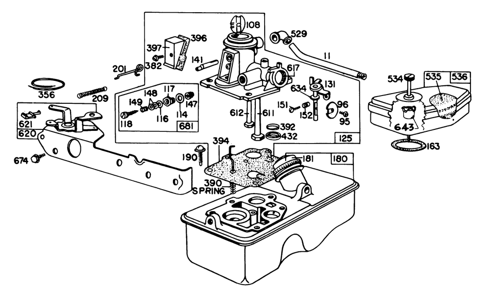 Carburetor Assembly Model 92908-1846-01 Diagram and Parts List for 16711 8000001 - 8999999 Toro Lawn Mower