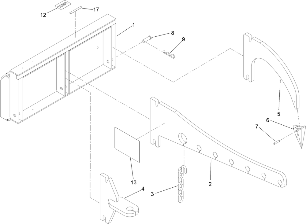 Multi-Purpose Tool Assembly Diagram and Parts List for 22423 404320000 - 999999999 Toro Lawn Tractor Accessories