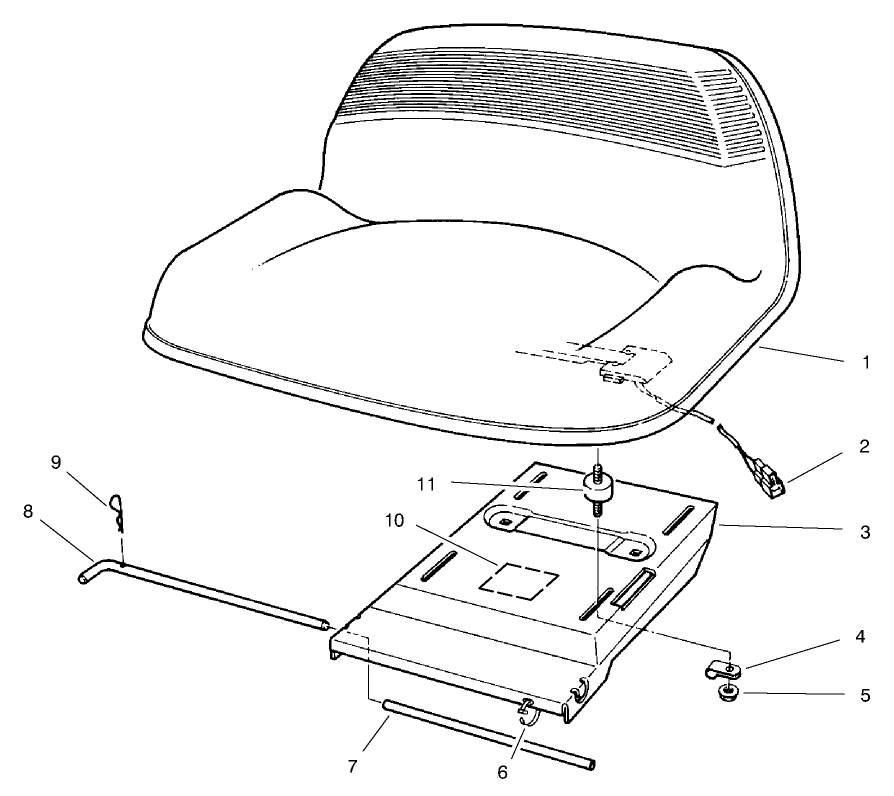 Seat Assembly Diagram and Parts List for 70084 8900001 - 8999999 Toro Lawn Tractor