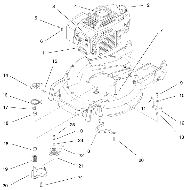 Engine Assembly Diagram and Parts List for 20482 790000001 - 799999999 Toro Lawn Mower