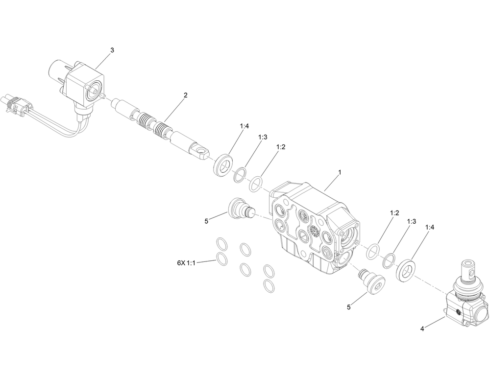 Parallel Valve Section Assembly No. 139-1346 Diagram and Parts List for 22983 413000000 - 999999999 Toro Lawn Tractor Accessories