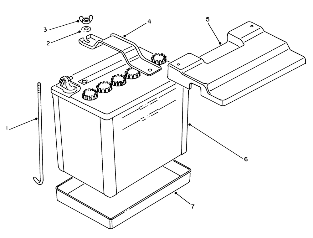 Battery Assembly Diagram and Parts List for 62040 4000001 - 4999999 Toro Generator