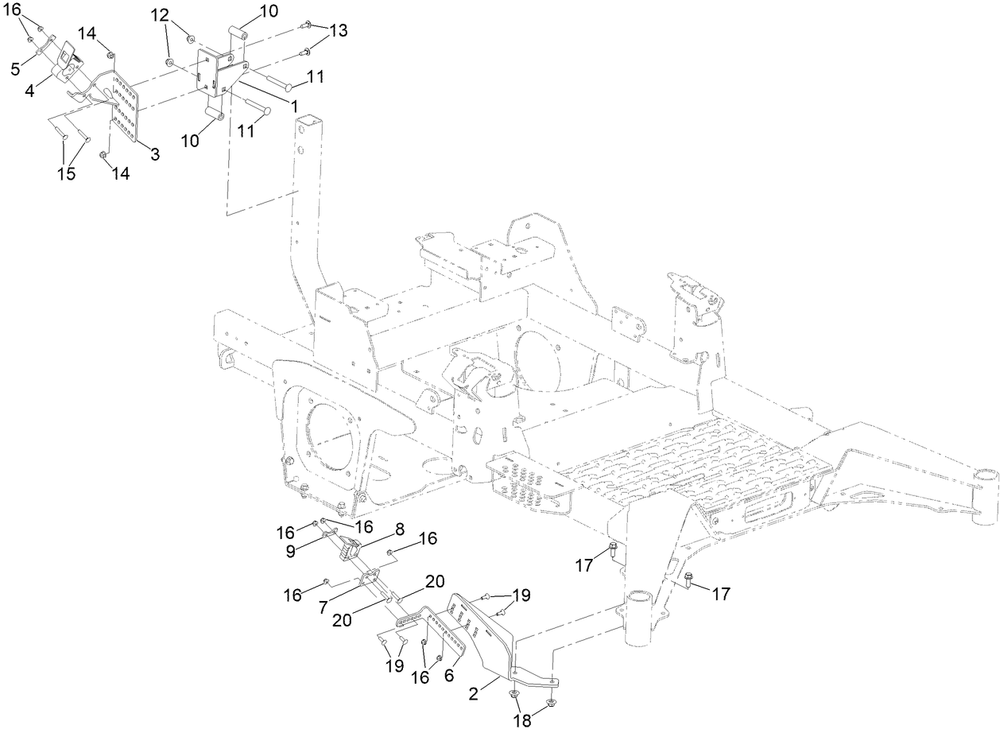 Trimmer Mount Assembly Diagram and Parts List for 145-8402  Toro Lawn Tractor Accessories
