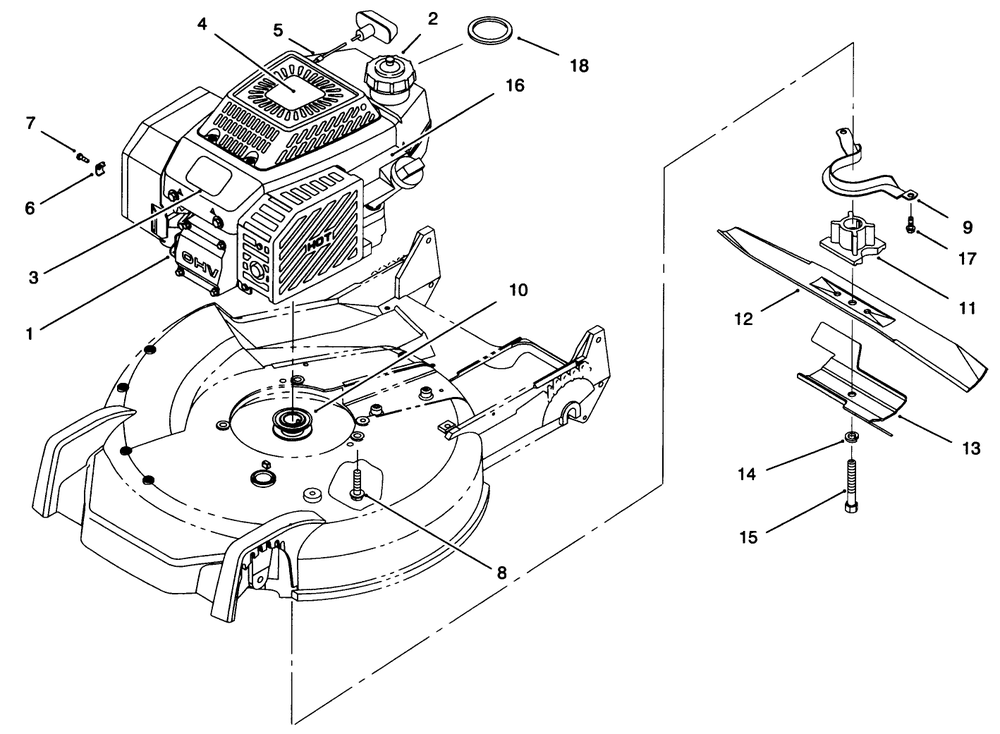 Engine Assembly Diagram and Parts List for 20768 6900001 - 6999999 Toro Lawn Mower
