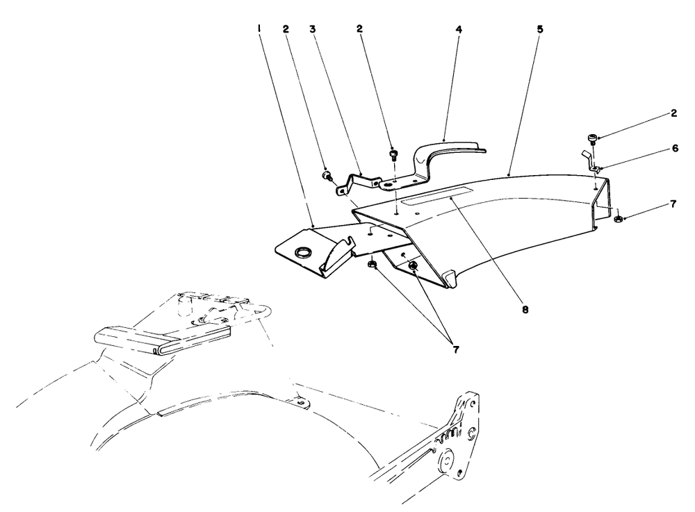 Side Discharge Chute Model No. 59108 (Optional) Diagram and Parts List for 20581 6000001 - 6999999 Toro Lawn Mower