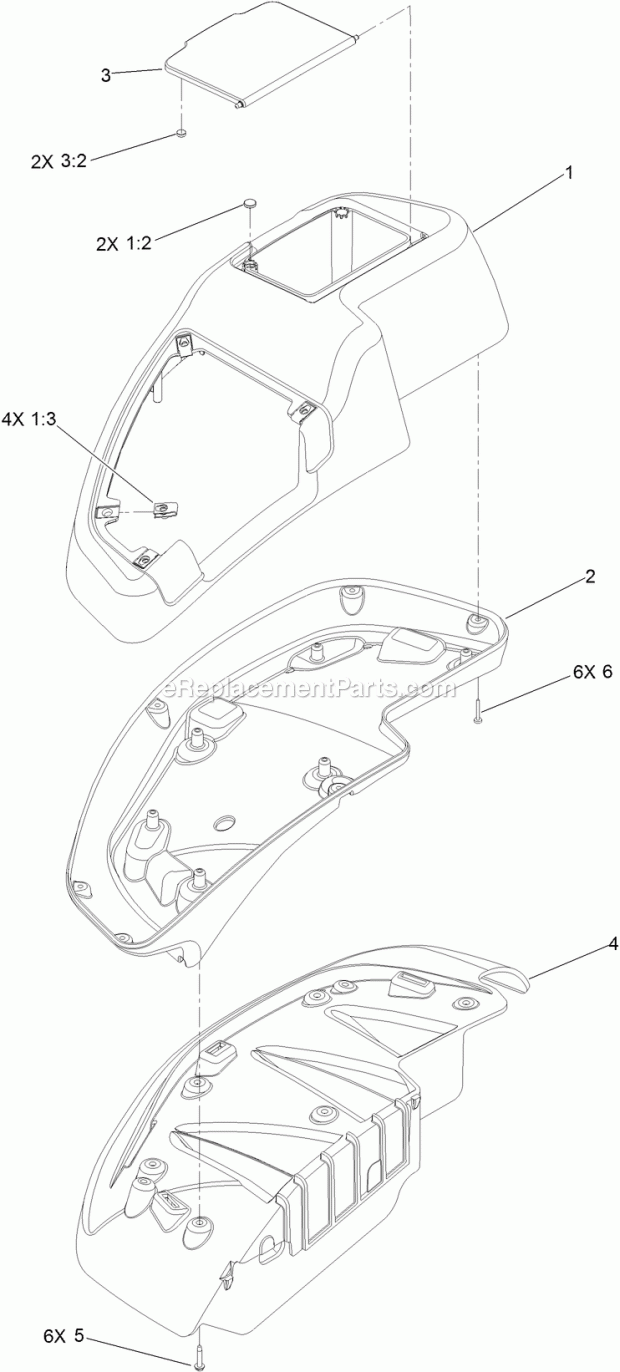 Rh Console Assembly No. 115-7400 Diagram and Parts List for 74927 315000001-315999999 Toro Lawn Mower