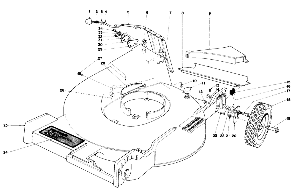 Housing Assembly Diagram and Parts List for 16756 7000001 - 7999999 Toro Lawn Mower