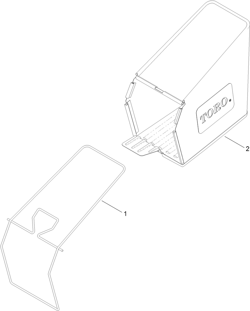 Bag Assembly Diagram and Parts List for 20950 316000001 - 316999999 Toro Lawn Mower
