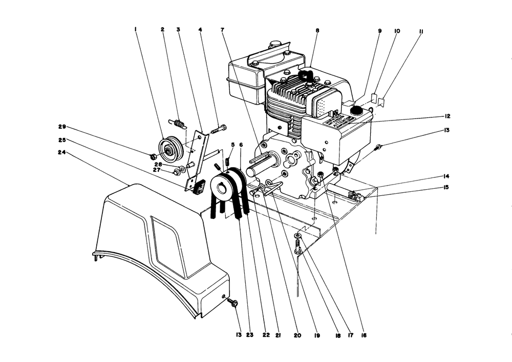 Engine Assembly Diagram and Parts List for 38010 0000001 - 0999999 Toro Snow Blower