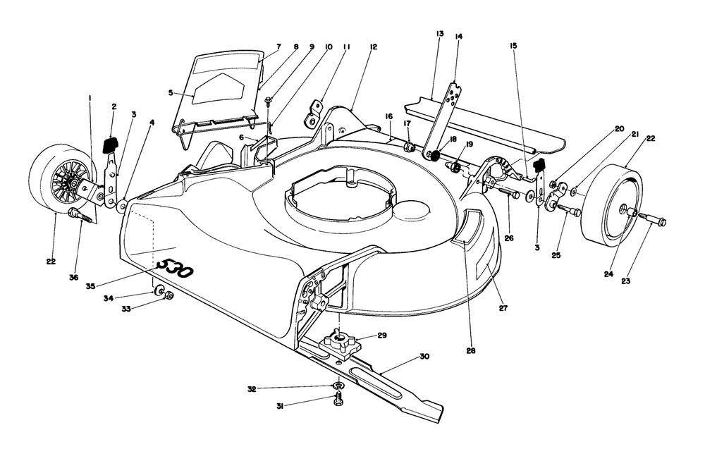 Housing Assembly Diagram and Parts List for 16202C 6000001 - 6999999 Toro Lawn Mower