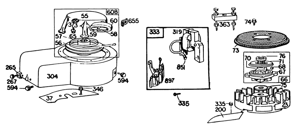 Engine Briggs & Stratton Model 131922-0163-01 Diagram and Parts List for 22015 5000001 - 5999999 Toro Lawn Mower