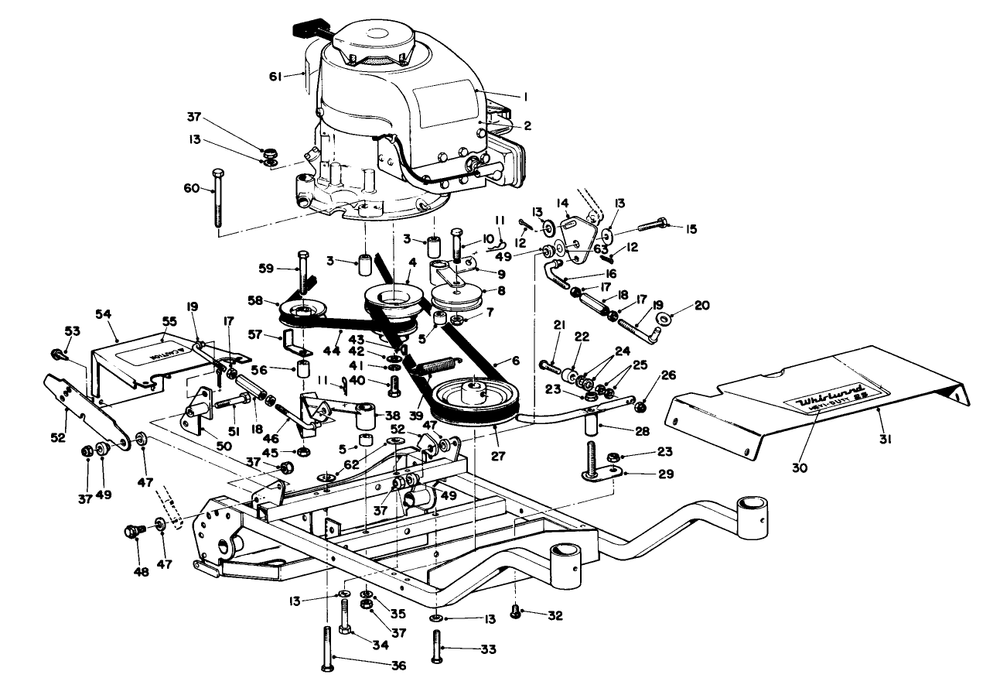 Engine And Frame Assembly Diagram and Parts List for 23267 9000001 - 9999999 Toro Lawn Mower