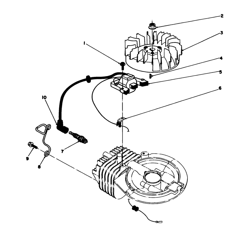 Ignition Assembly (Model No. 47pn2-7) Diagram and Parts List for 22043 3900965 - 3999999 Toro Lawn Mower