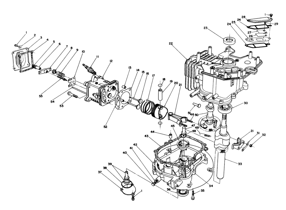 Engine Assembly Diagram and Parts List for 20627C 6000001 - 6999999 Toro Lawn Mower