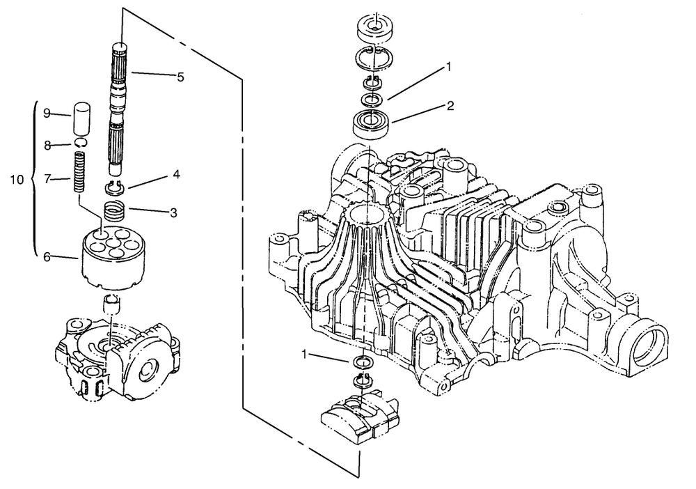 Pump Shaft Diagram and Parts List for 72104 7900001 - 7999999 Toro Lawn Tractor