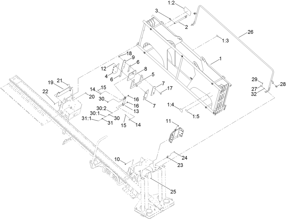 Rod Box Assembly Diagram and Parts List for 23898 400000000 - 999999999 Toro Lawn Tractor Accessories