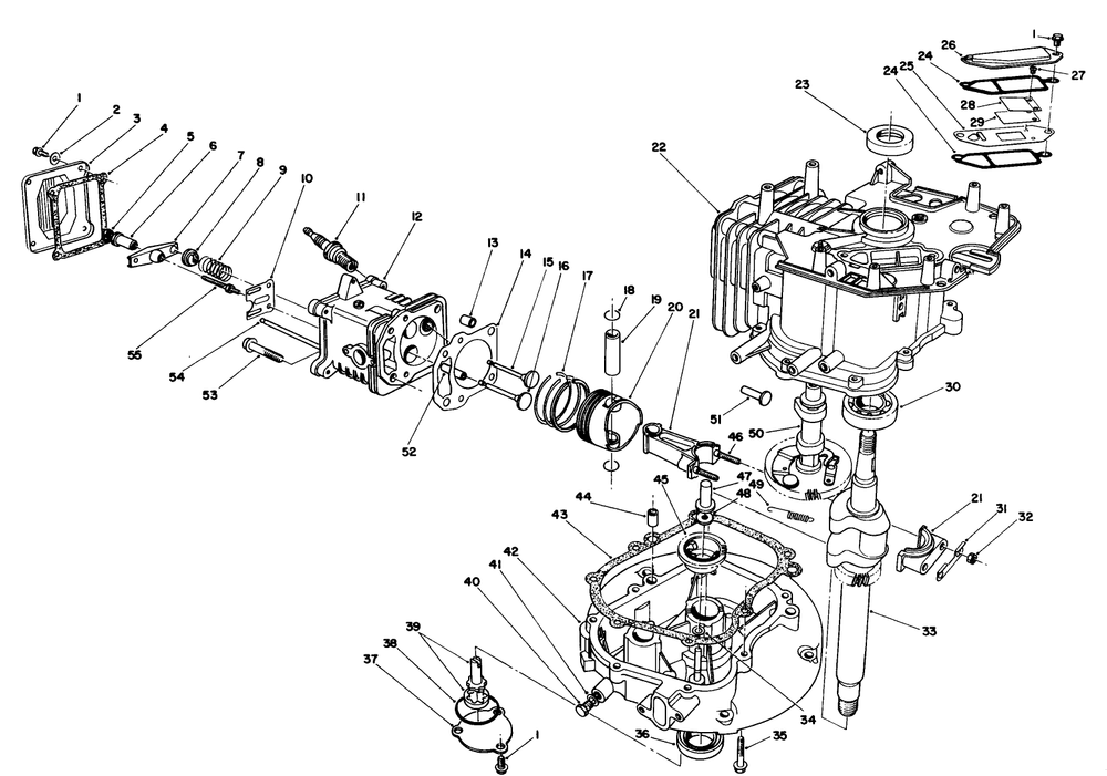Engine Assembly (Model No. Vmf5 & Vmg6) Diagram and Parts List for 20622 7000001 - 7999999 Toro Lawn Mower