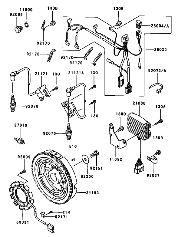 Electric Equipment Assembly Diagram and Parts List for 74213 (230000001-230006000)(2003) Toro Lawn Mower