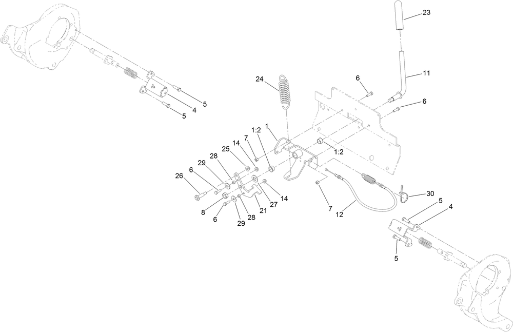 Brake Assembly No. 136-4799 Diagram and Parts List for 136-4799  Toro Lawn Tractor Accessories