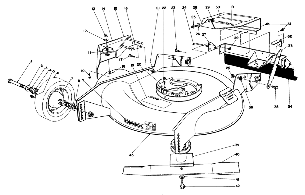 Housing Assembly Diagram and Parts List for 23158 2000001 - 2999999 Toro Lawn Mower