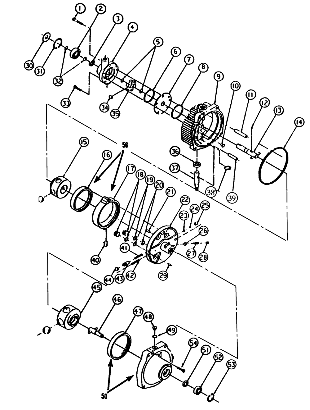 Transmission Eaton 1100-032 Diagram and Parts List for 73520 4900001 - 4999999 Toro Lawn Tractor
