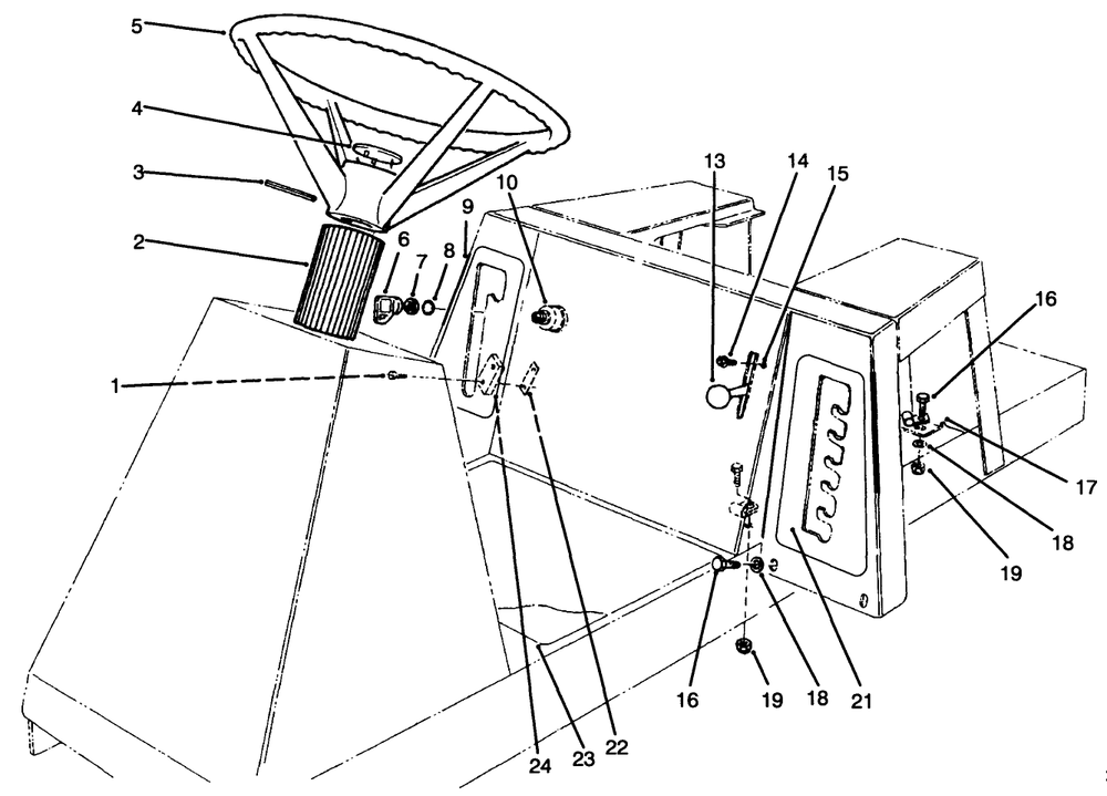 Steering Wheel, Switches & Decals Diagram and Parts List for 70120 4900001 - 4999999 Toro Lawn Tractor