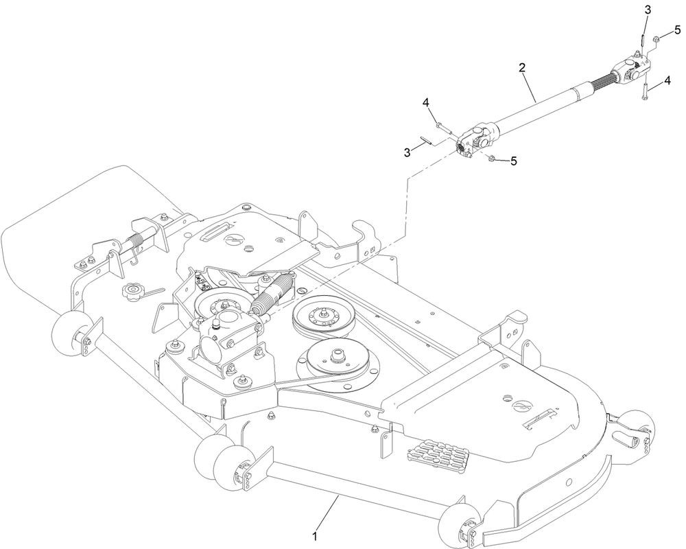 Deck And Driveshaft Assembly Diagram and Parts List for 72027 400000000 - 414299999 Toro Lawn Tractor