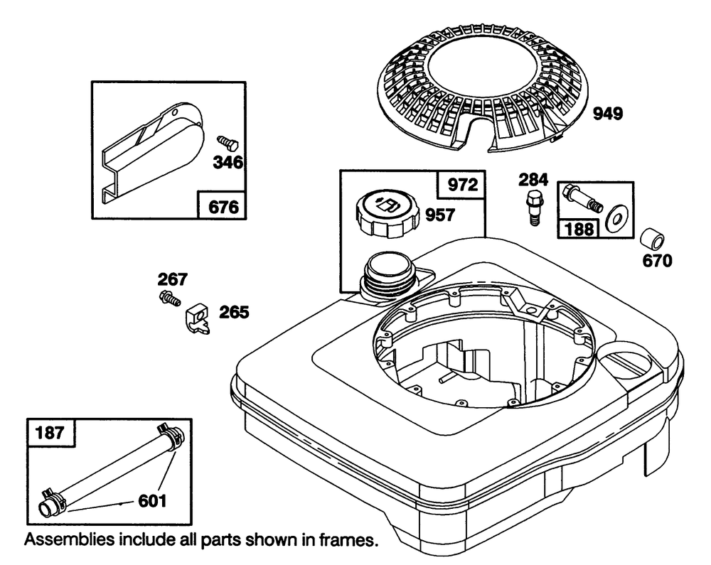 Engine Briggs & Stratton Model 122702-3188-01 Diagram and Parts List for 20101 1000001 - 1999999 Toro Lawn Mower