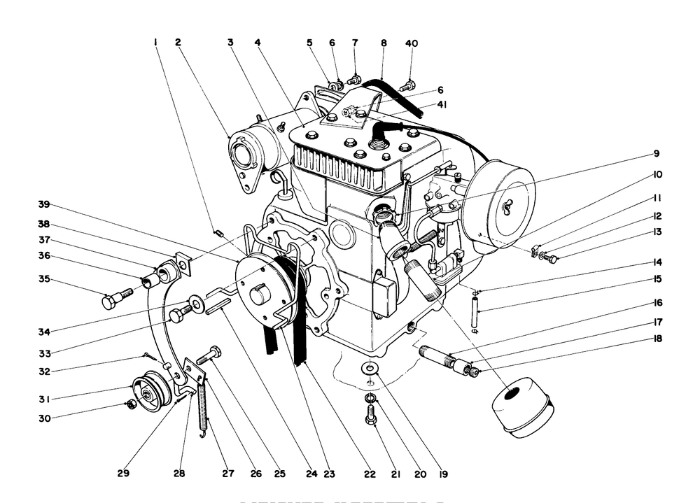Engine Assembly Diagram and Parts List for 55402 0000001 - 0999999 Toro Lawn Tractor