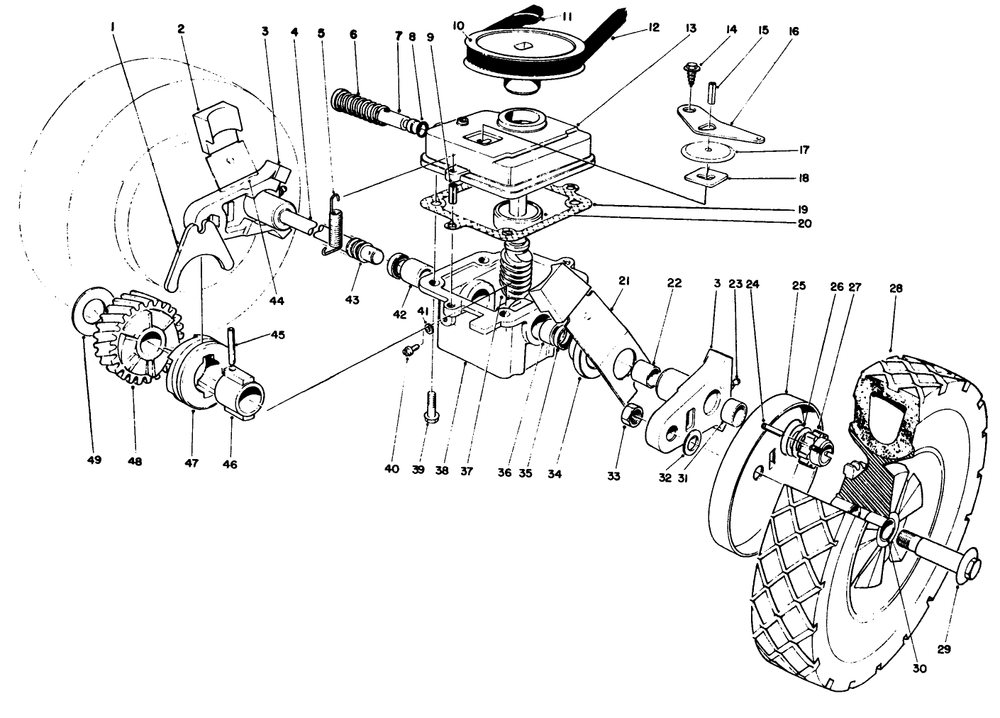 Gear Case Assembly Diagram and Parts List for 16770 4000001 - 4999999 Toro Lawn Mower