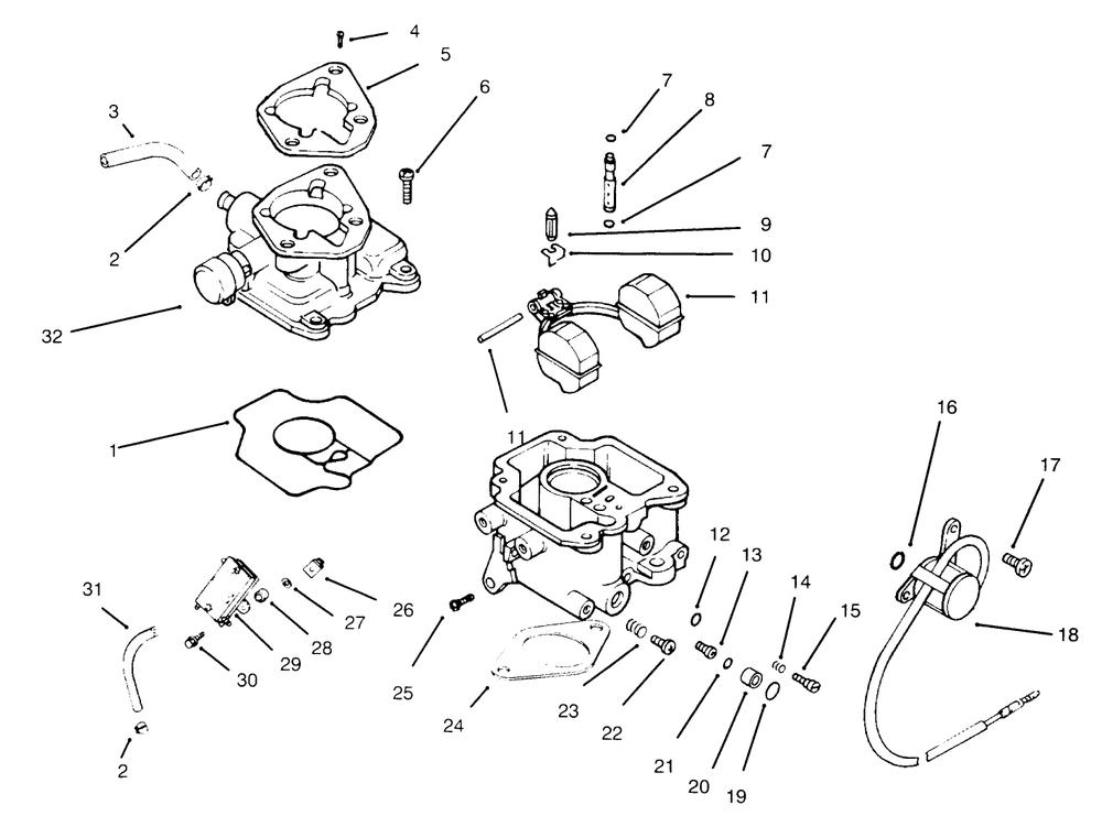 Carburetor And Fuel Pump Diagram and Parts List for 30610 690001 - 699999 Toro Lawn Tractor