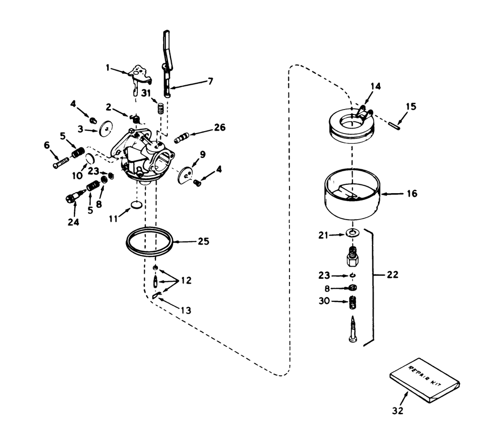 Carburetor No. 631927 (5 H.P Snowthrower Model No. 38040) Diagram and Parts List for 38040 2000001 - 2999999 Toro Snow Blower