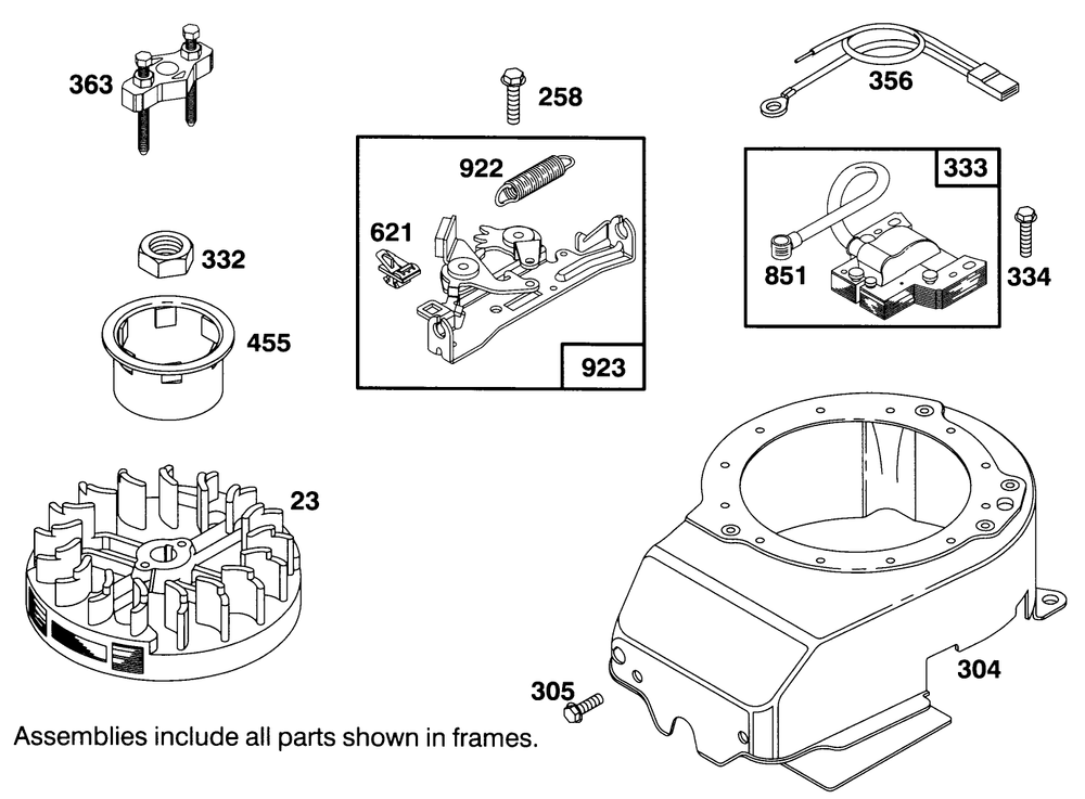 Engine Briggs & Stratton Model 122702-3171-01 Diagram and Parts List for 16401 4900001 - 4999999 Toro Lawn Mower