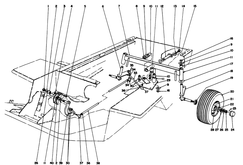 Rear Axle Assembly Diagram and Parts List for 30620 490001 - 499999 Toro Lawn Tractor