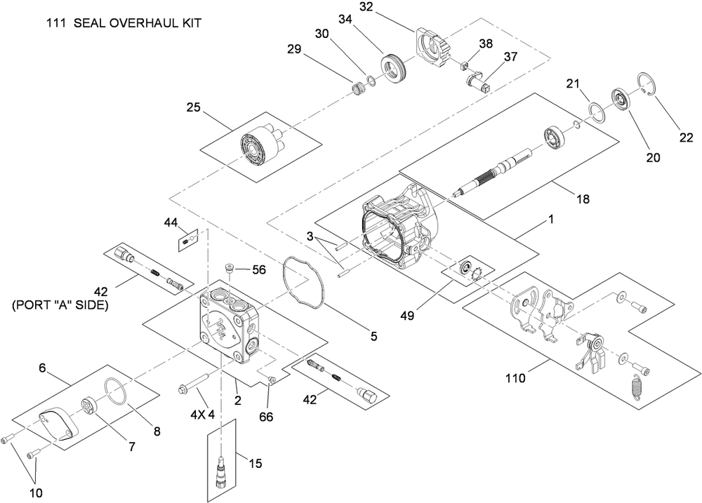 Hydraulic Pump Assembly 2 Diagram and Parts List for 79534 (310000001-310999999)(2010) Toro Lawn Mower