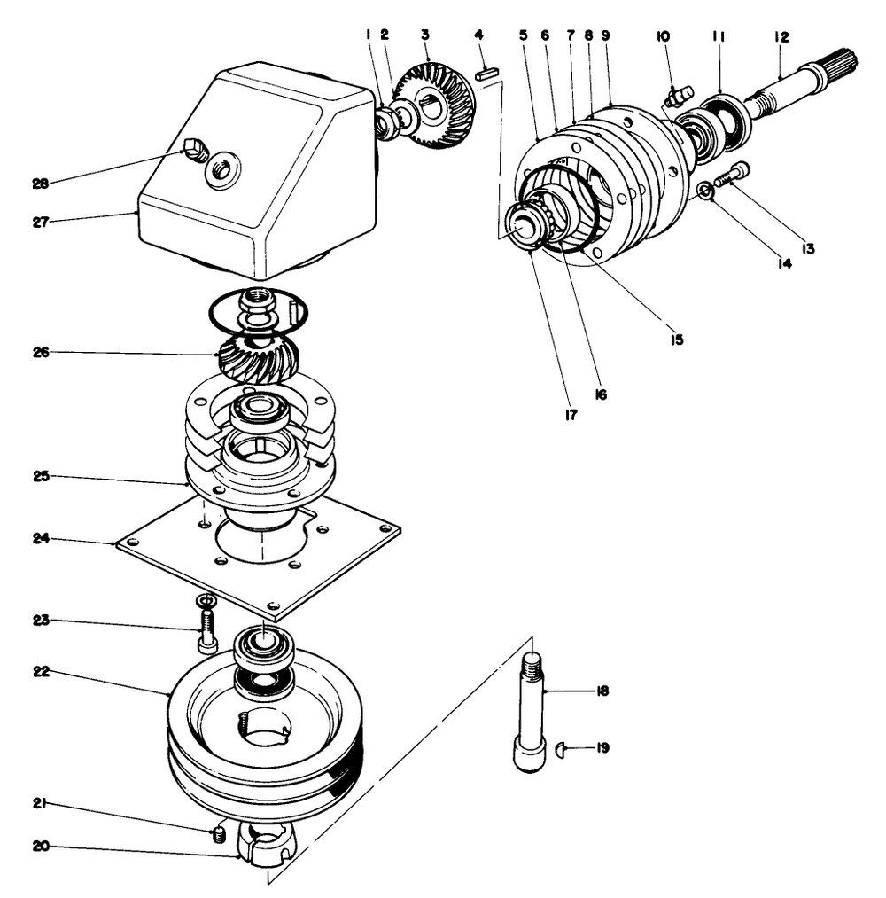Cutting Unit Model No. 30710 Diagram and Parts List for 30721 200001 - 299999 Toro Lawn Mower