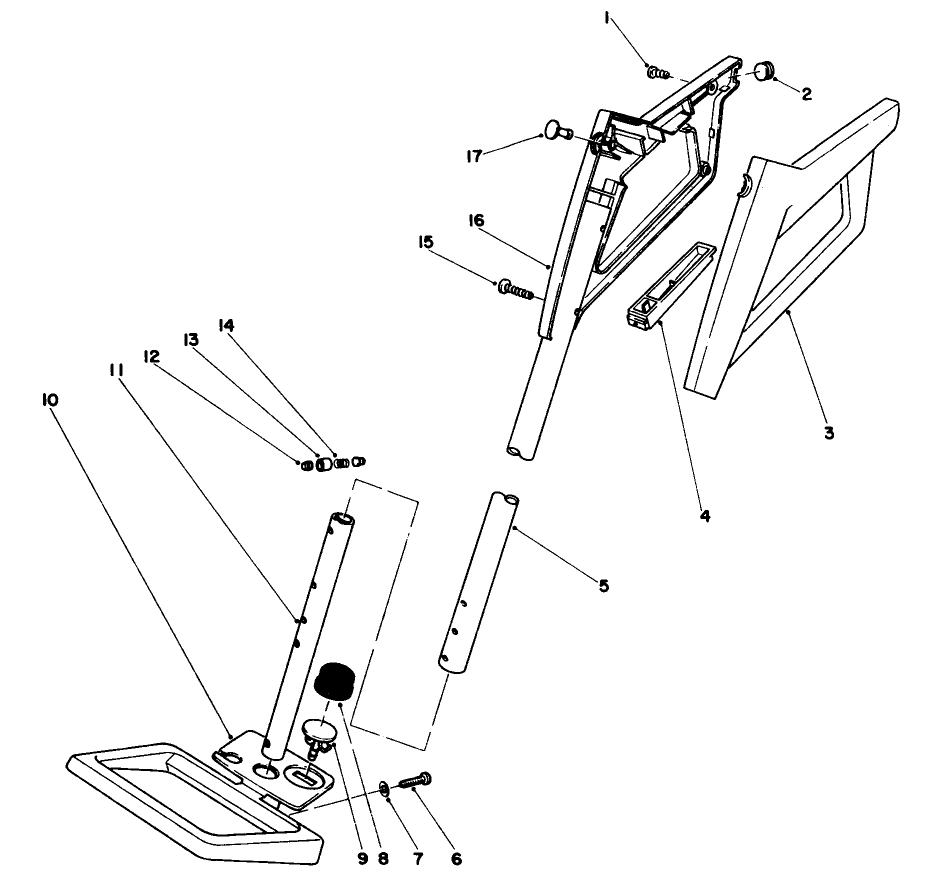 Handle Assembly Diagram and Parts List for 38350 3000001 - 3999999 Toro Snow Blower