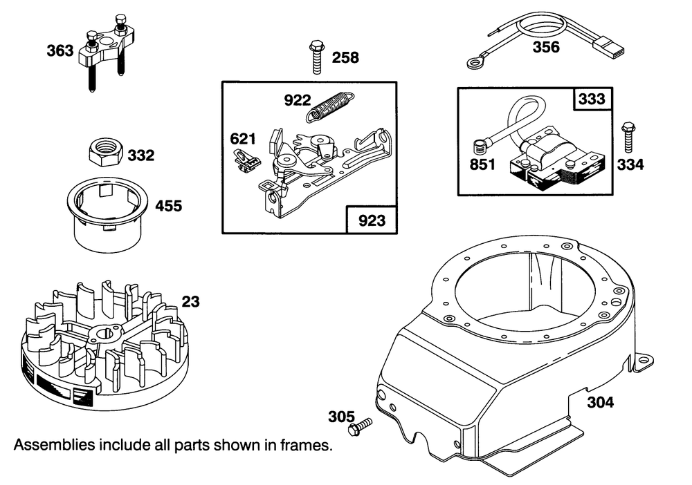 Engine Briggs & Stratton Model 122702-3171-01 Diagram and Parts List for 16400 4900001 - 4999999 Toro Lawn Mower