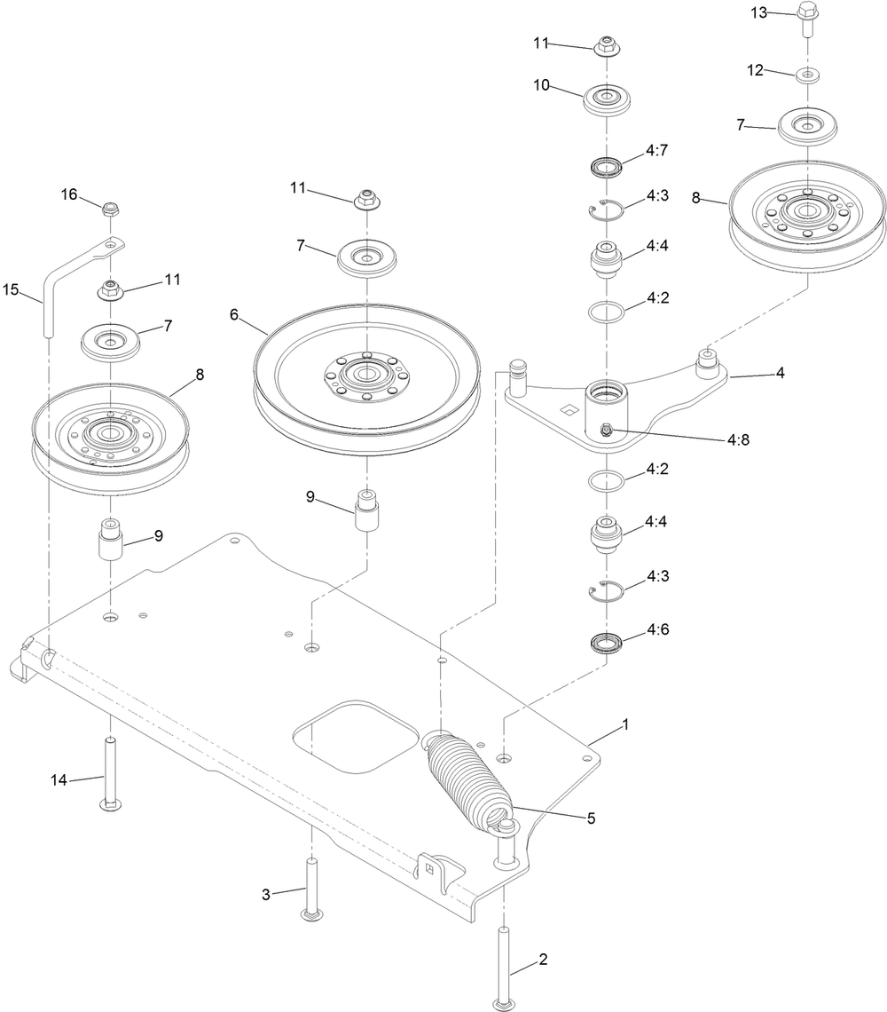 Idler Mount Assembly Diagram and Parts List for 72029 407415806-999999999 Toro Lawn Tractor