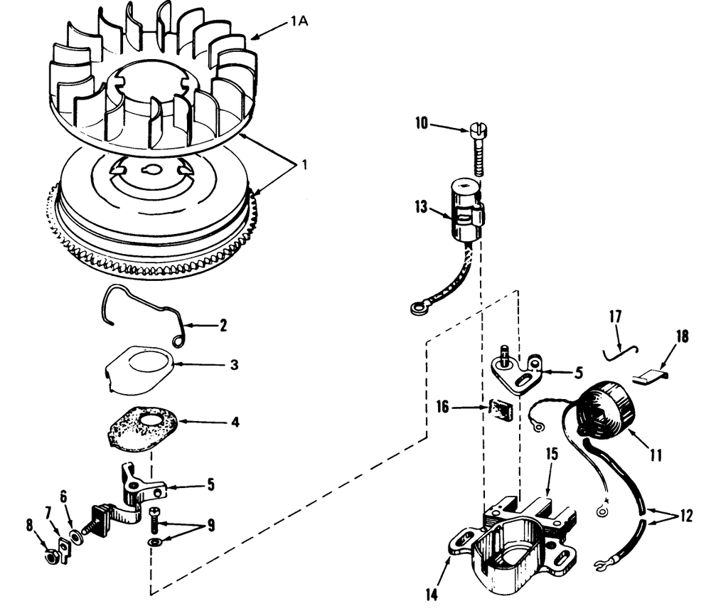 Magneto No. 610848 Diagram and Parts List for 38080 5000001 - 5999999 Toro Snow Blower