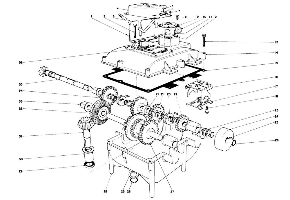 Transmission Assembly Diagram and Parts List for 56005 2000001 - 2999999 Toro Lawn Mower