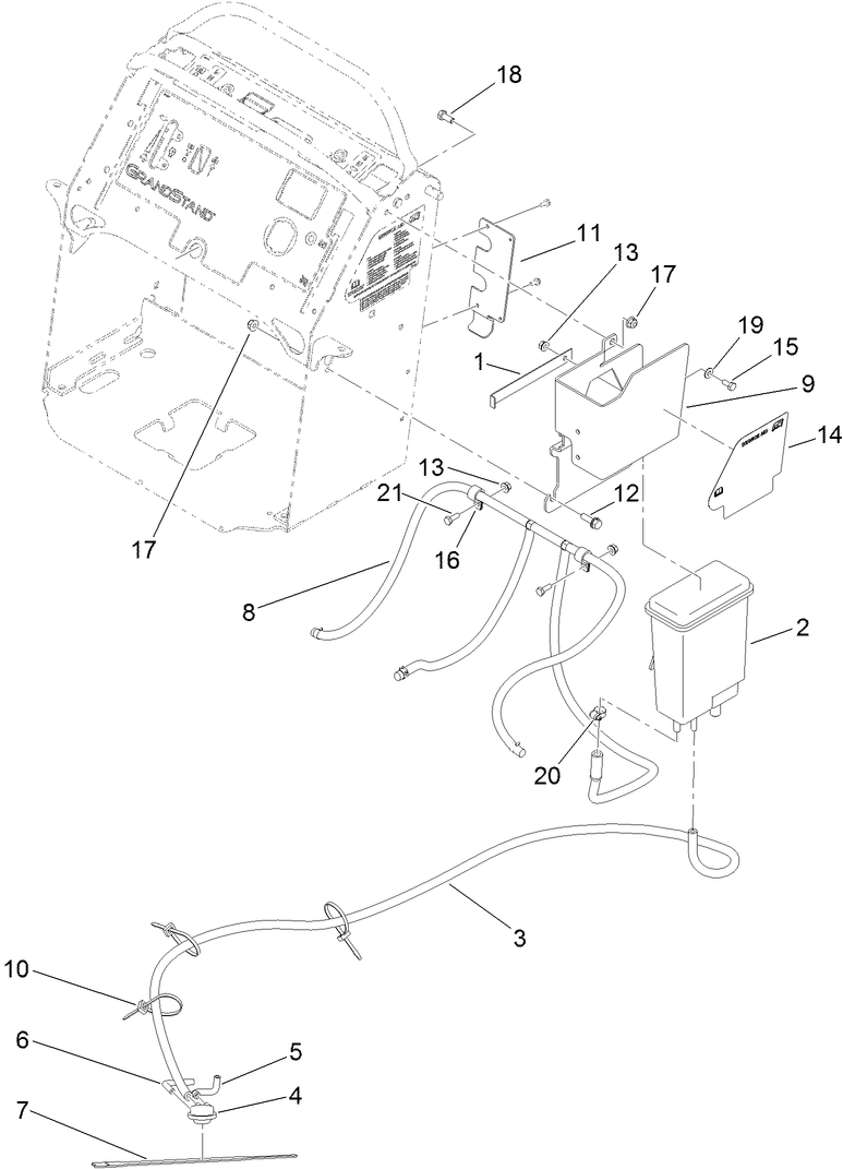 Carbon Canister Assembly Diagram and Parts List for 79553 (311000001-311999999)(2011) Toro Lawn Mower
