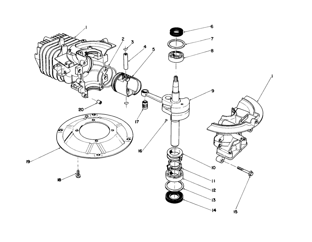 Crankshaft Assembly (Engine No. 47pg6) Diagram and Parts List for 20745C 7000001 - 7999999 Toro Lawn Mower