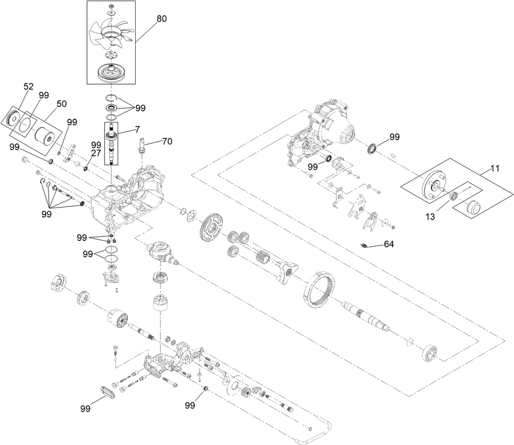 Lh Transaxle Assembly No. 138-6076 Diagram and Parts List for 74020 400000000 - 411999999 Toro Lawn Tractor