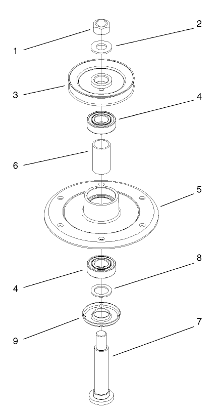 Idler Assembly Diagram and Parts List for 74228 (210000001-210999999)(2001) Toro Lawn Mower