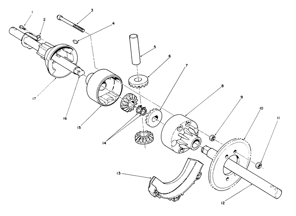 Differential Kit Model No. 38038 (Optional) Diagram and Parts List for 38580 0000001 - 0999999 Toro Snow Blower