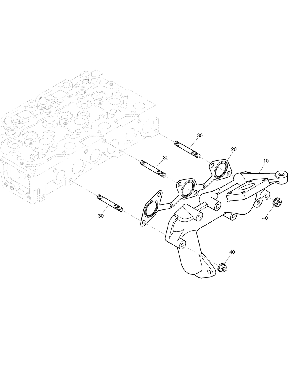 Exhaust Manifold Assembly Diagram and Parts List for 22530 414400000 - 999999999 Toro Lawn Tractor Accessories