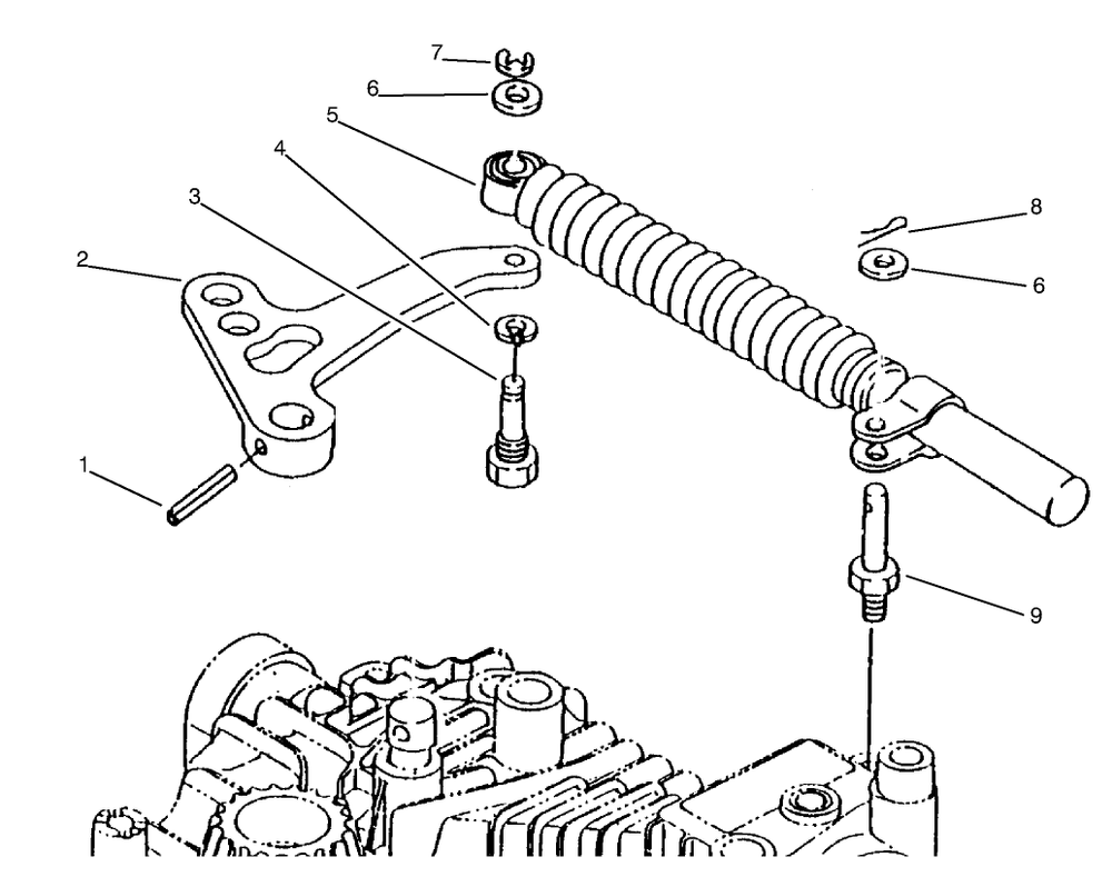 Lever Damper Diagram and Parts List for 72102 8900001 - 8900399 Toro Lawn Tractor